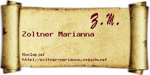 Zoltner Marianna névjegykártya